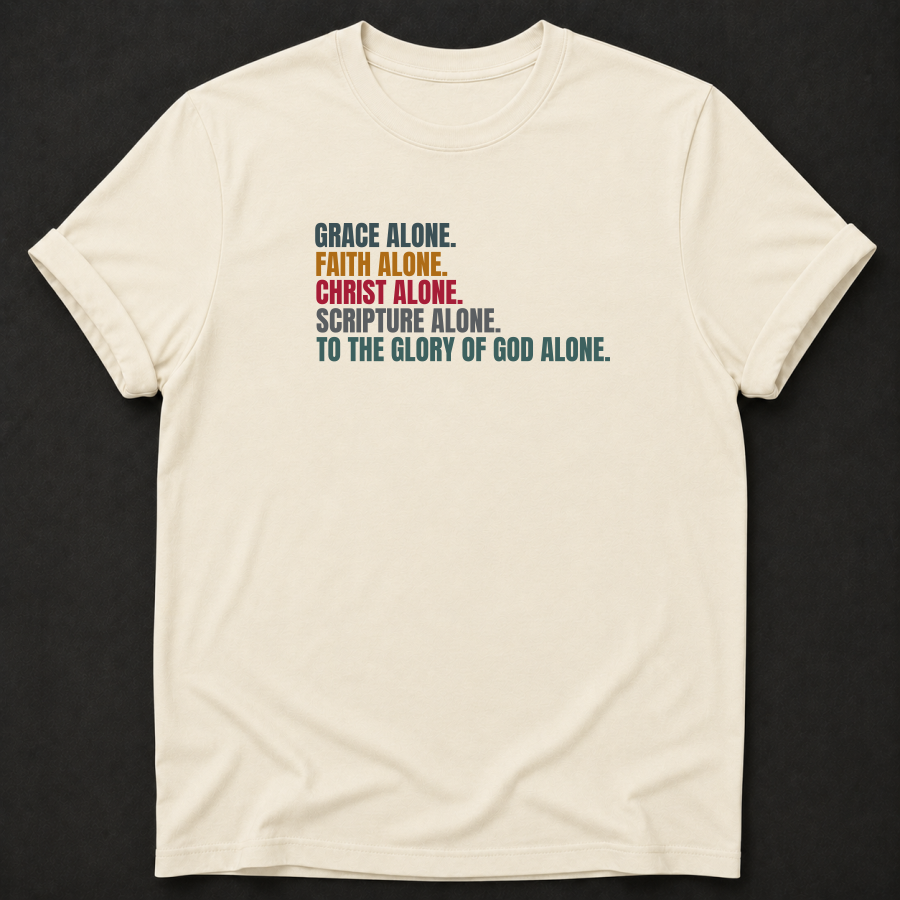 Five Solas Christian T-Shirt - Protestant Reformation tee