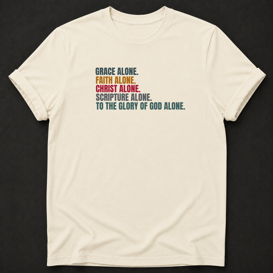 Five Solas Christian T-Shirt - Protestant Reformation tee