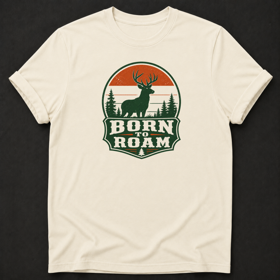 Born to Roam Deer T-Shirt – Vintage Outdoor Hunting Shirt