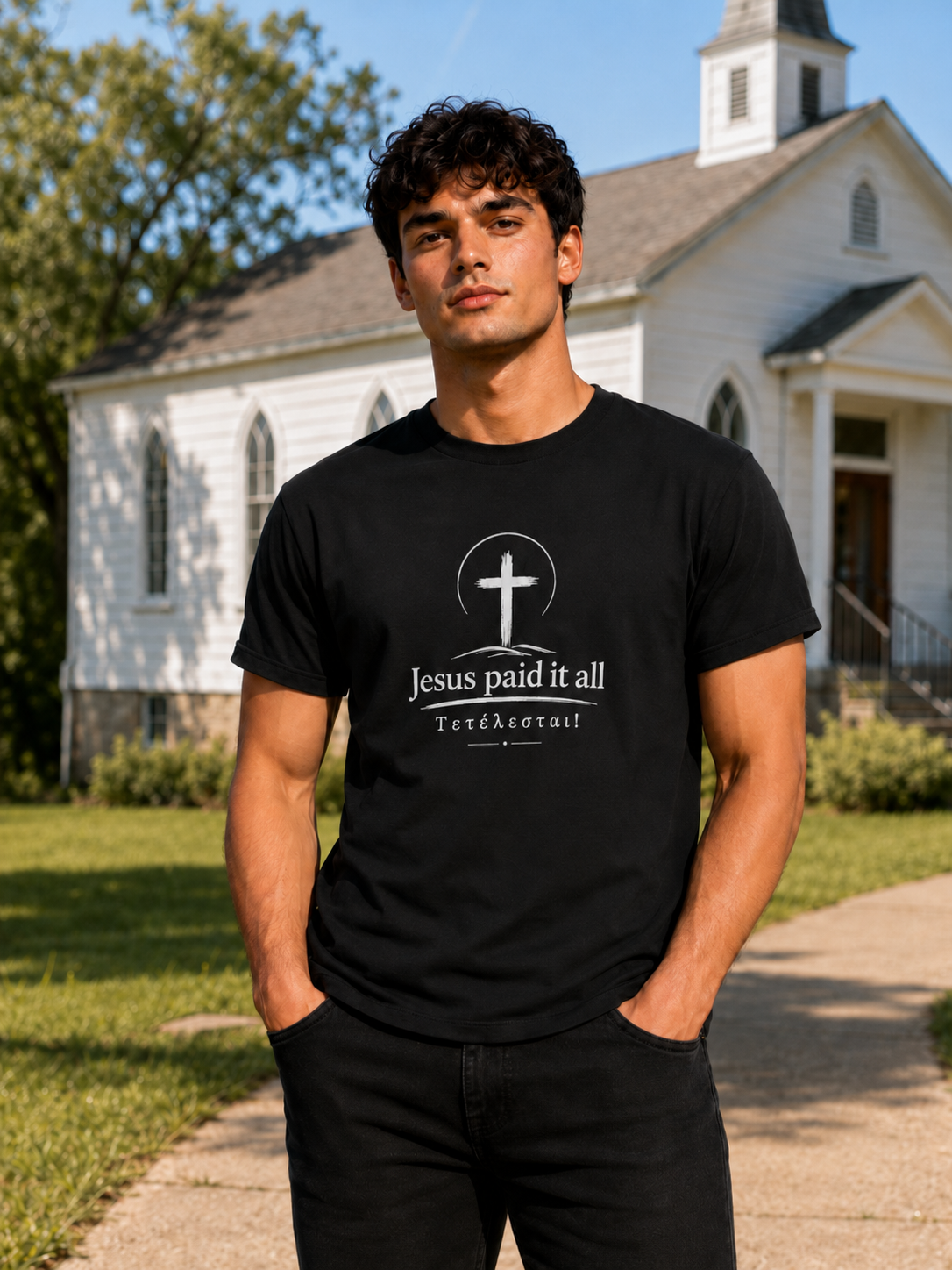 Jesus Paid It All T-Shirt | Christian Faith Apparel | Tetelestai Tee