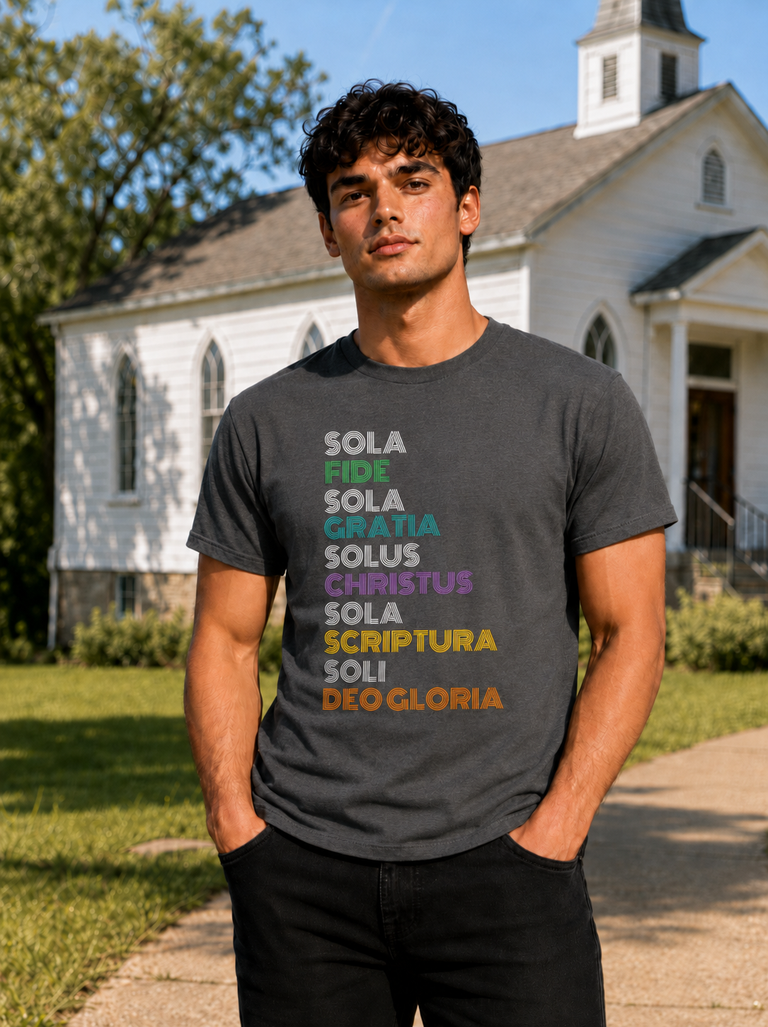 Five Solas Reformation Christian T-Shirt