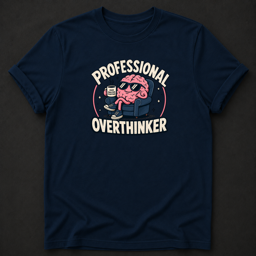 Professional Overthinker T-Shirt – Funny Sarcastic Brain Tee