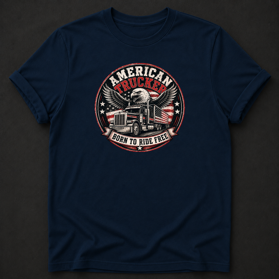 American Trucker T-Shirt | Born To Ride Free