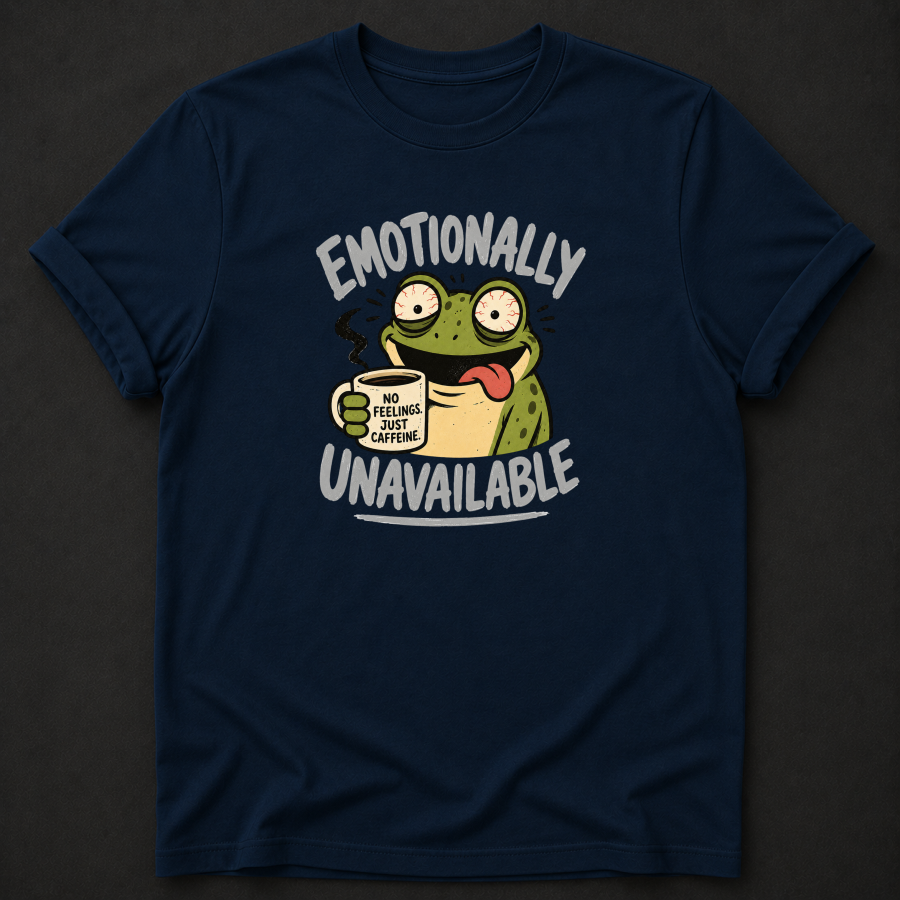 Emotionally Unavailable Frog T-Shirt – Funny Coffee Lover Tee