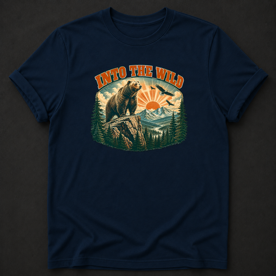 Into The Wild T-Shirt - Bear Mountain Outdoor Graphic Tee