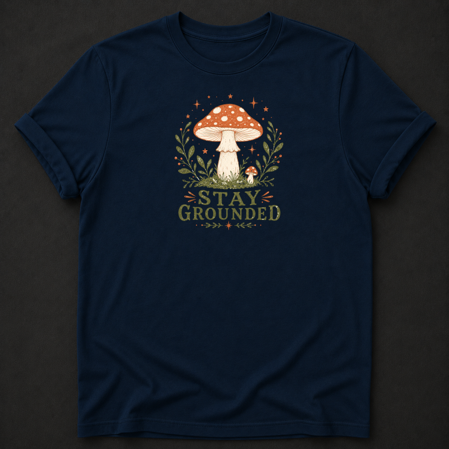 Stay Grounded T-Shirt - Mushroom Botanical Wellness Graphic Tee