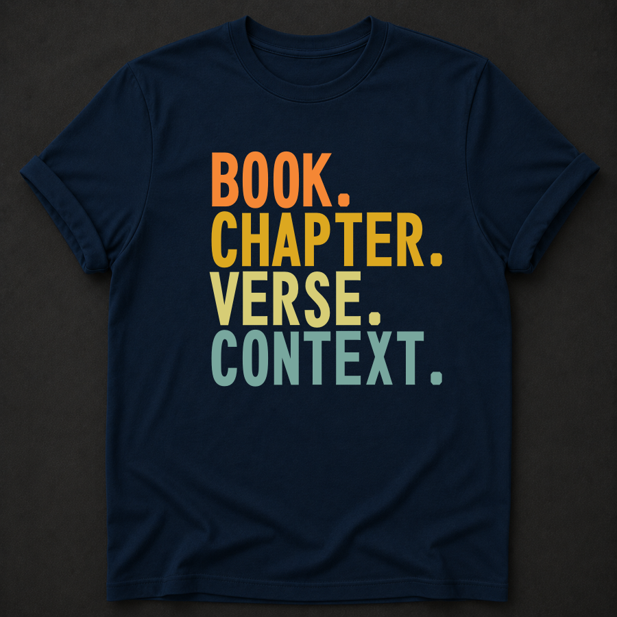 Book. Chapter. Verse. Context. Tee