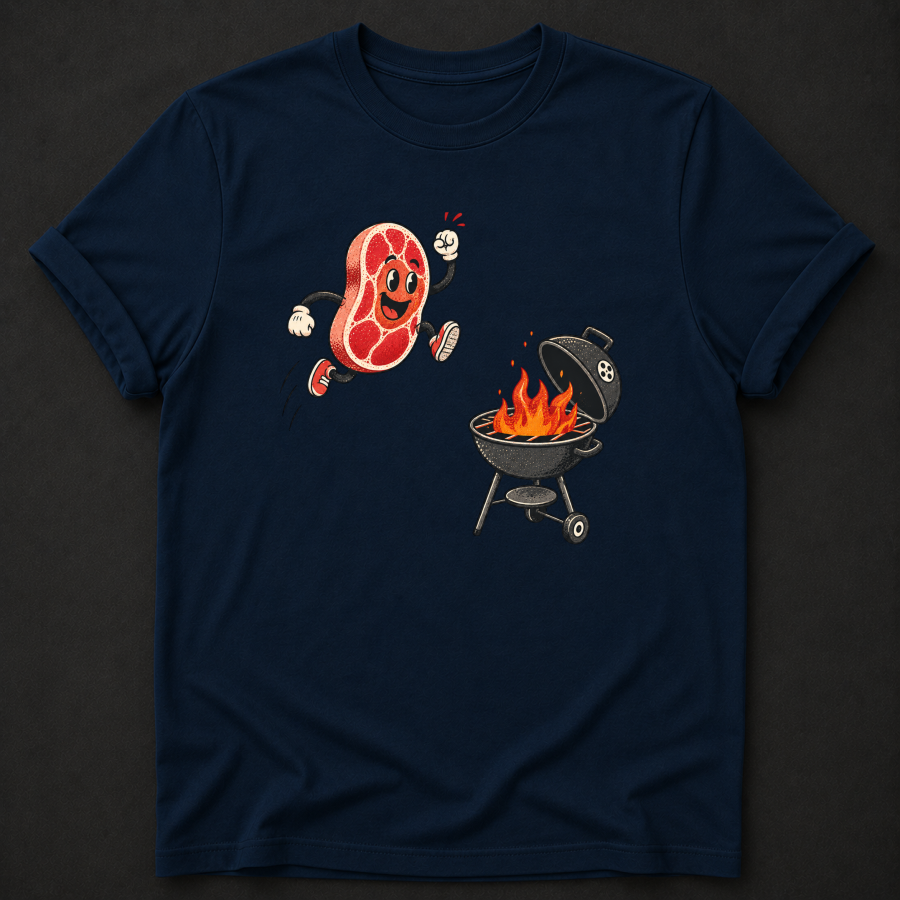 Running to the Grill Tee — Funny BBQ & Grilling Shirt