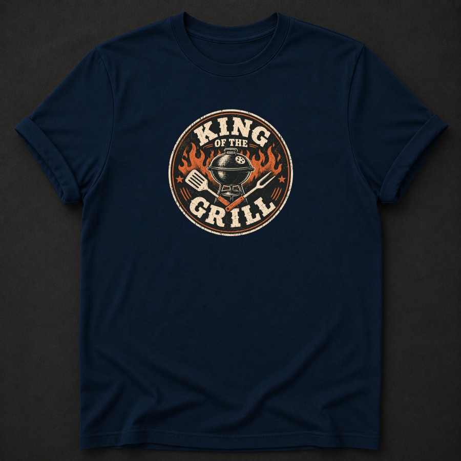 King Of The Grill T-Shirt - BBQ Dad Grilling Graphic Tee