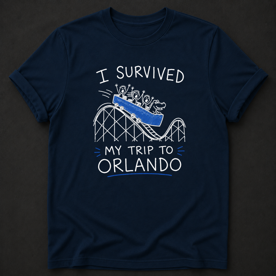 I Survived My Trip To Orlando T-Shirt - Funny Roller Coaster Orlando Graphic Tee