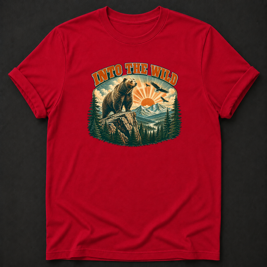 Into The Wild T-Shirt - Bear Mountain Outdoor Graphic Tee