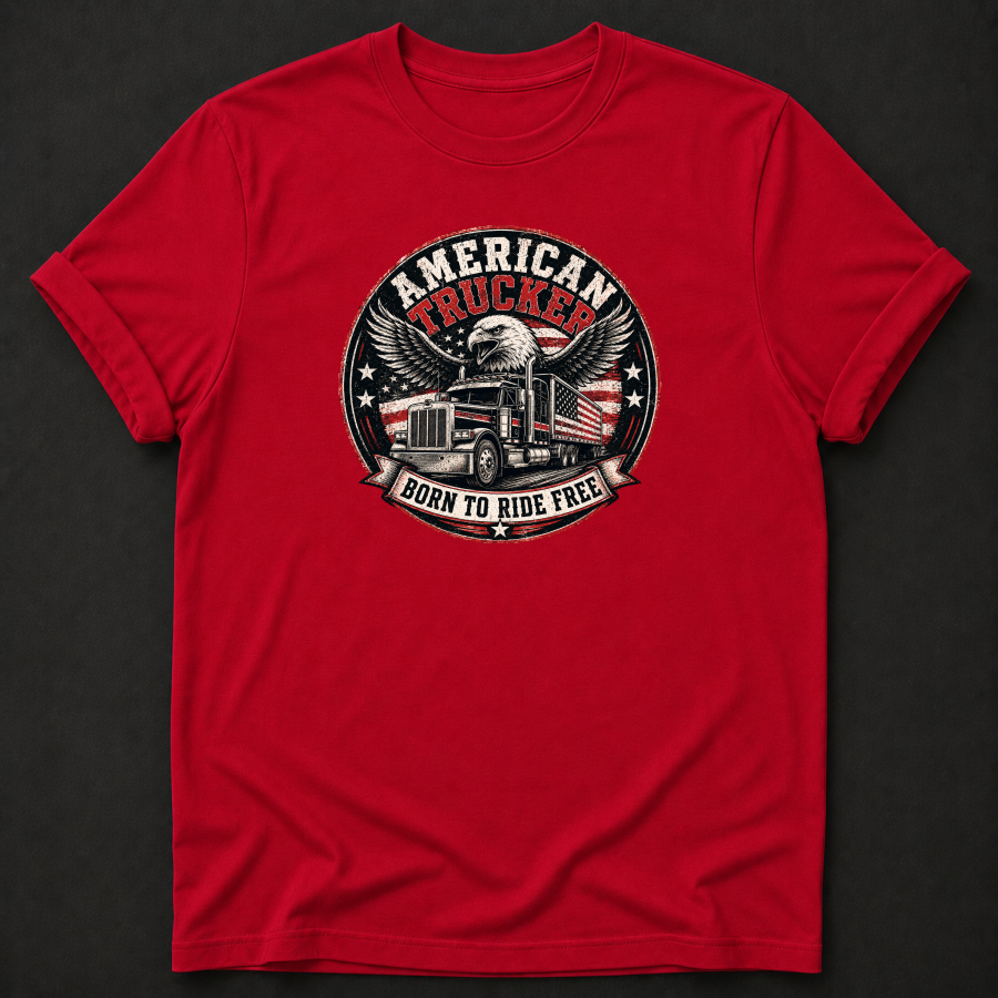 American Trucker T-Shirt | Born To Ride Free