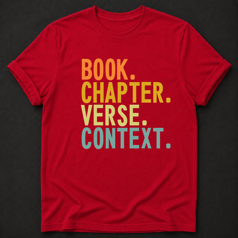 Book. Chapter. Verse. Context. Tee