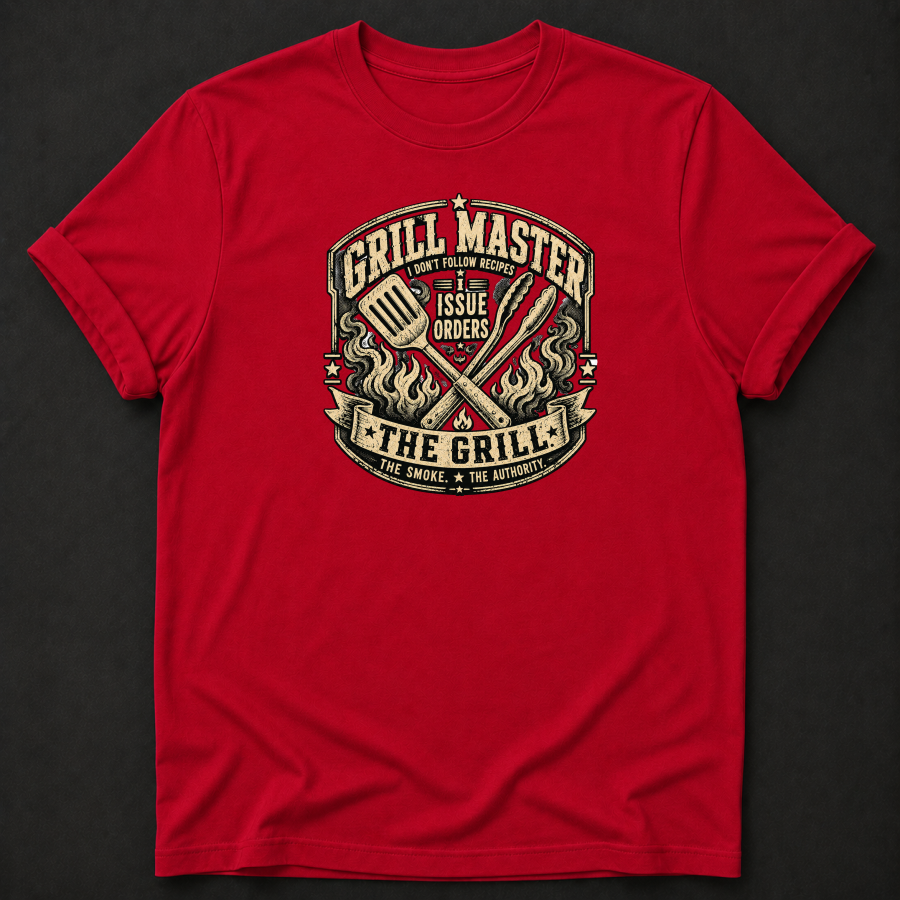 Grill Master I Issue Orders T-Shirt - Funny BBQ Grill Master Graphic Tee
