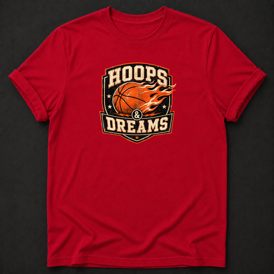 Hoops & Dreams Basketball T-Shirt – Vintage Retro Basketball Tee