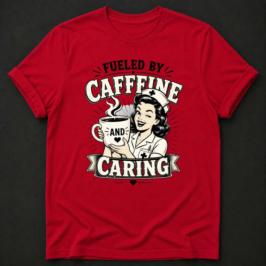 Fueled by Caffeine and Caring Nurse T-Shirt