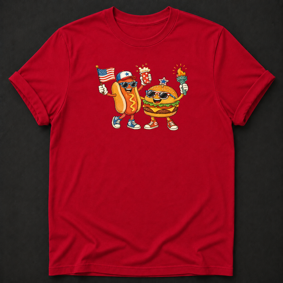 Hot Dog & Burger Freedom Squad Tee