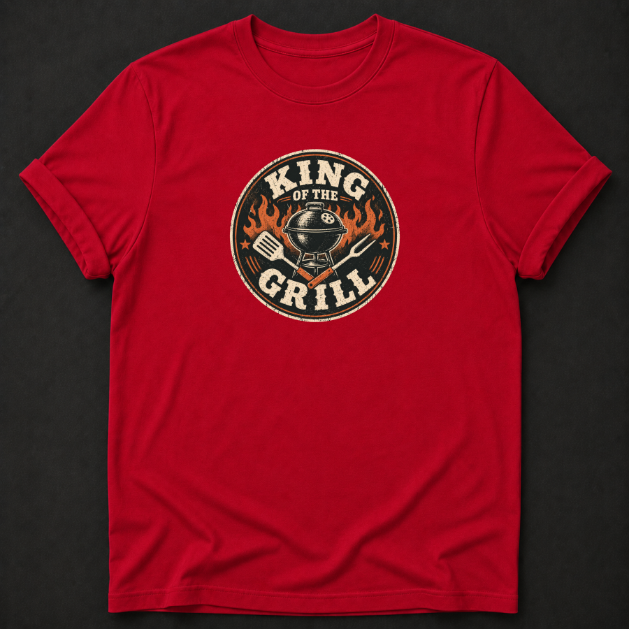 King Of The Grill T-Shirt - BBQ Dad Grilling Graphic Tee