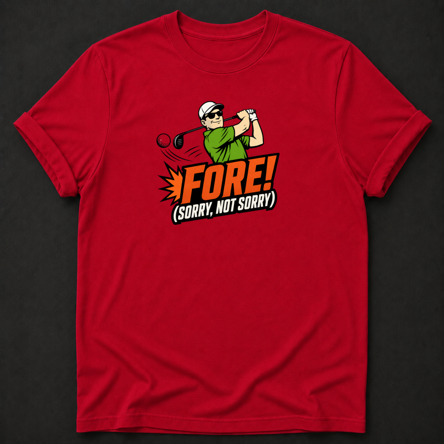 Fore Sorry Not Sorry T-Shirt - Funny Golf Graphic Tee
