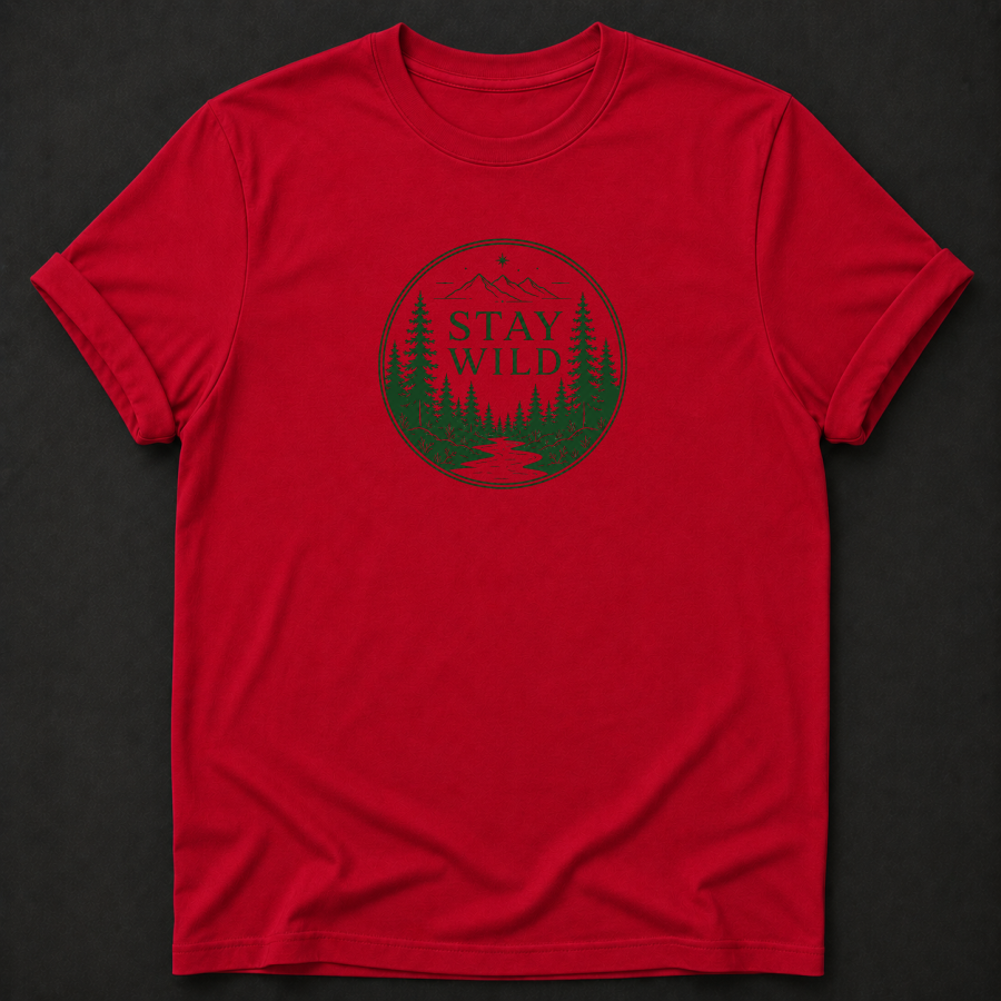 Stay Wild T-Shirt - Forest Mountain Outdoor Graphic Tee