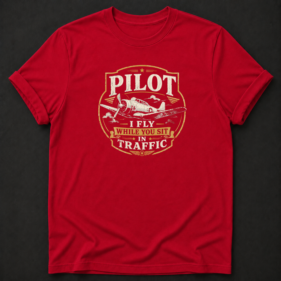 Funny Pilot T-Shirt | I Fly While You Sit In Traffic