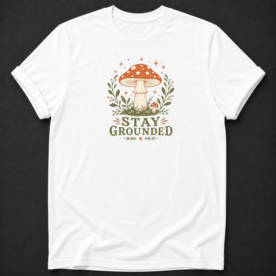 Stay Grounded T-Shirt - Mushroom Botanical Wellness Graphic Tee