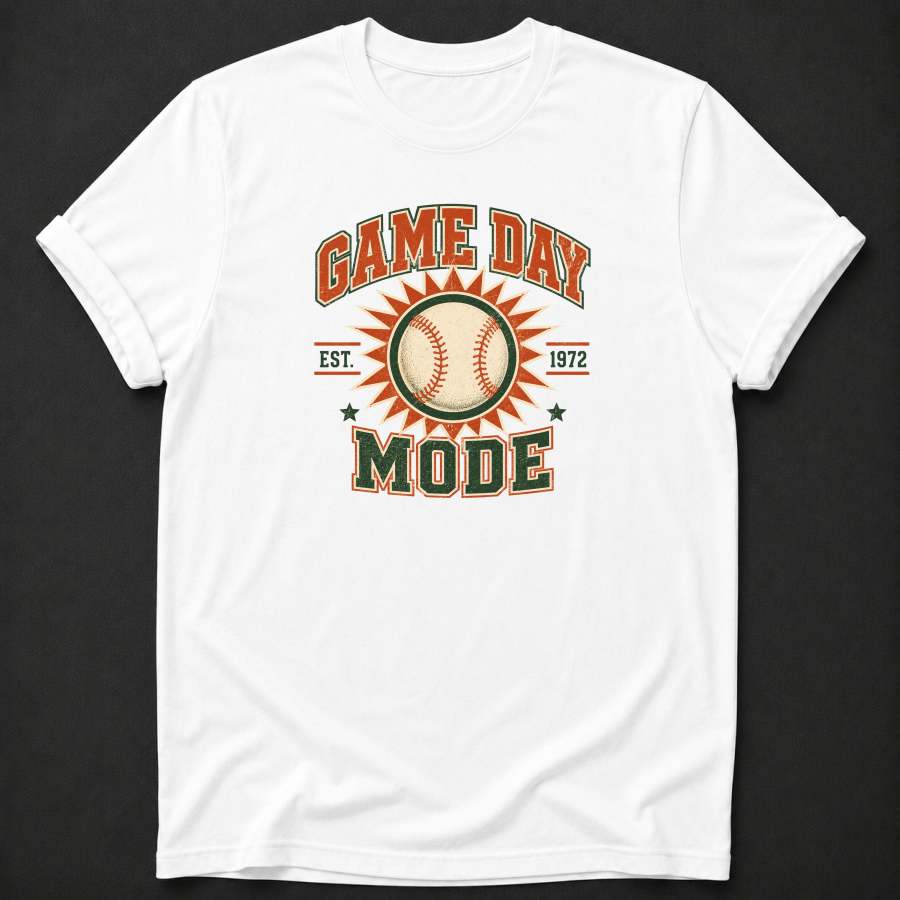 Game Day Mode Baseball T-Shirt – Vintage Retro Baseball Tee