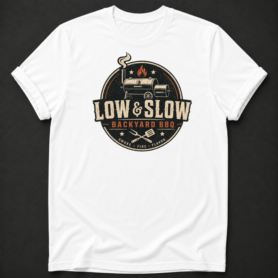 Low and Slow Backyard BBQ Tee - pit master grilling shirt