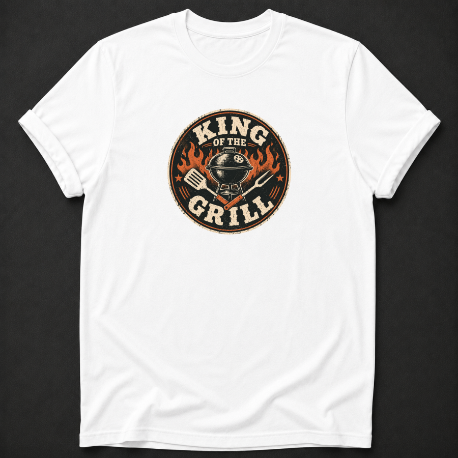 King Of The Grill T-Shirt - BBQ Dad Grilling Graphic Tee