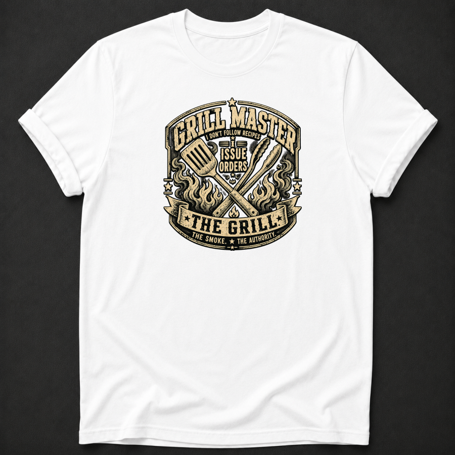 Grill Master I Issue Orders T-Shirt - Funny BBQ Grill Master Graphic Tee