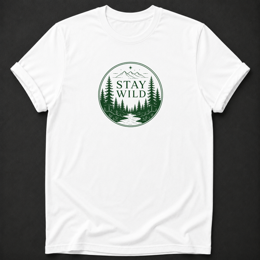 Stay Wild T-Shirt - Forest Mountain Outdoor Graphic Tee