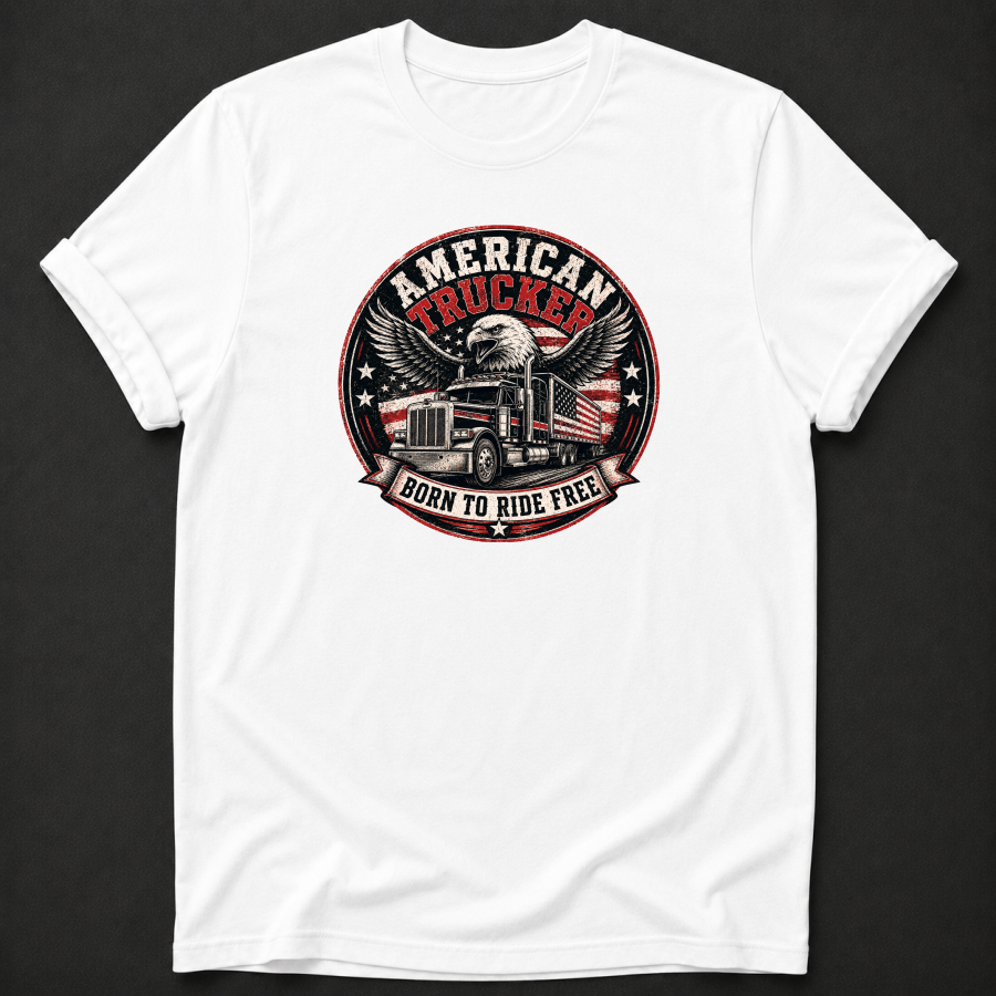 American Trucker T-Shirt | Born To Ride Free