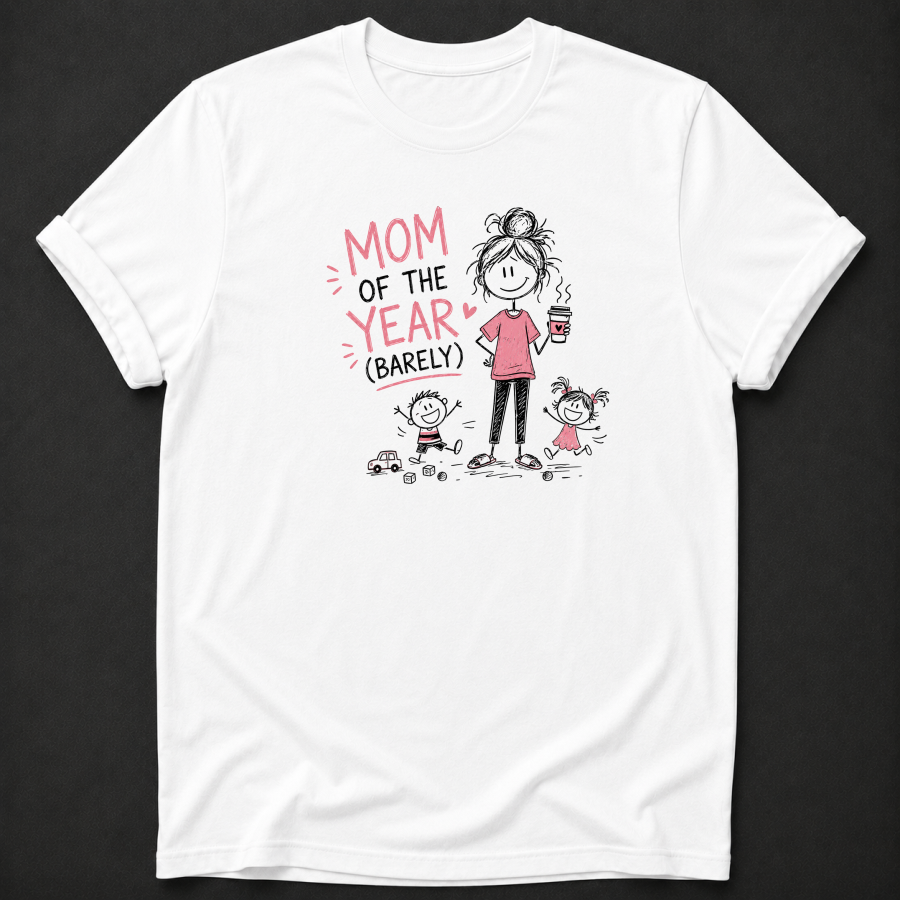 Mom Of The Year Barely T-Shirt - Funny Mom Life Graphic Tee