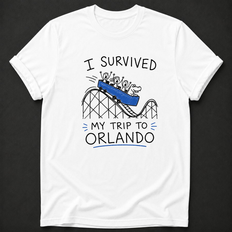 I Survived My Trip To Orlando T-Shirt - Funny Roller Coaster Orlando Graphic Tee