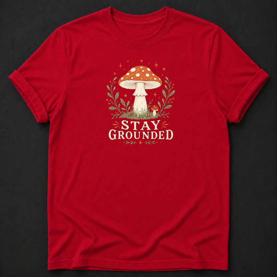 Stay Grounded T-Shirt - Mushroom Botanical Wellness Graphic Tee