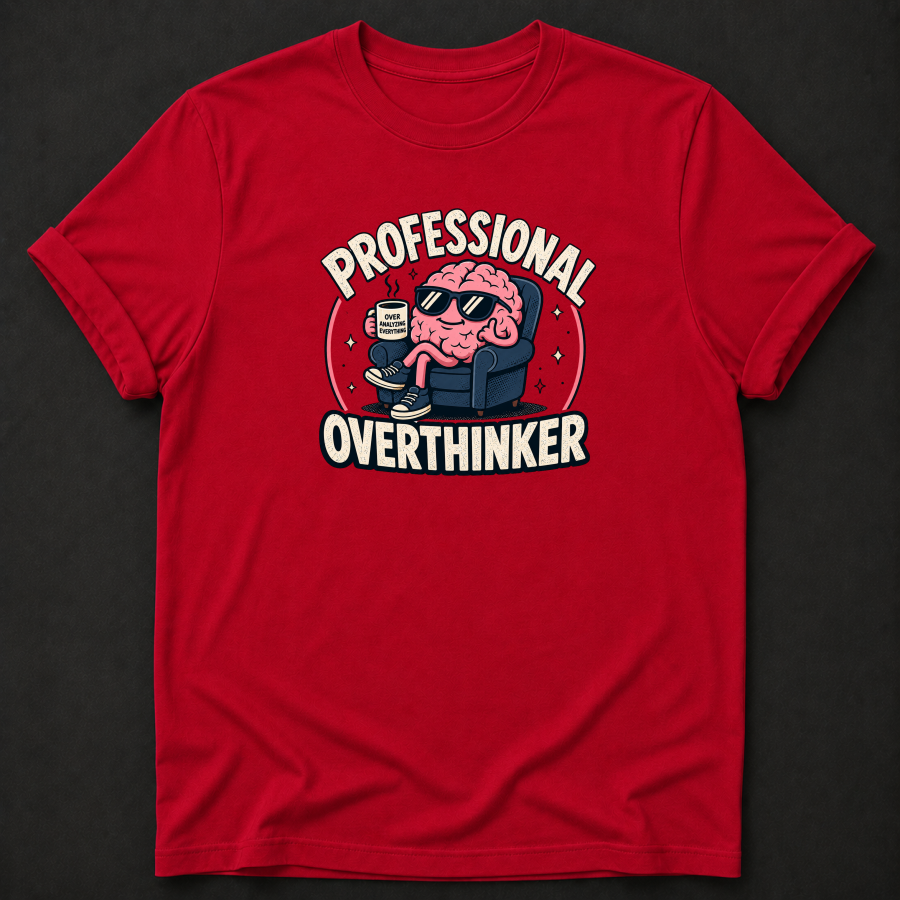 Professional Overthinker T-Shirt – Funny Sarcastic Brain Tee